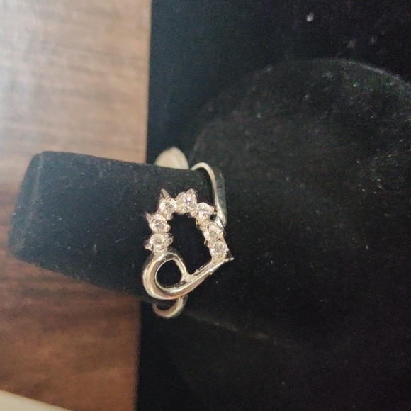 Heart Shape SS 925 Cubic Zirconia Ring Size 7.5 - Picture 6 of 6